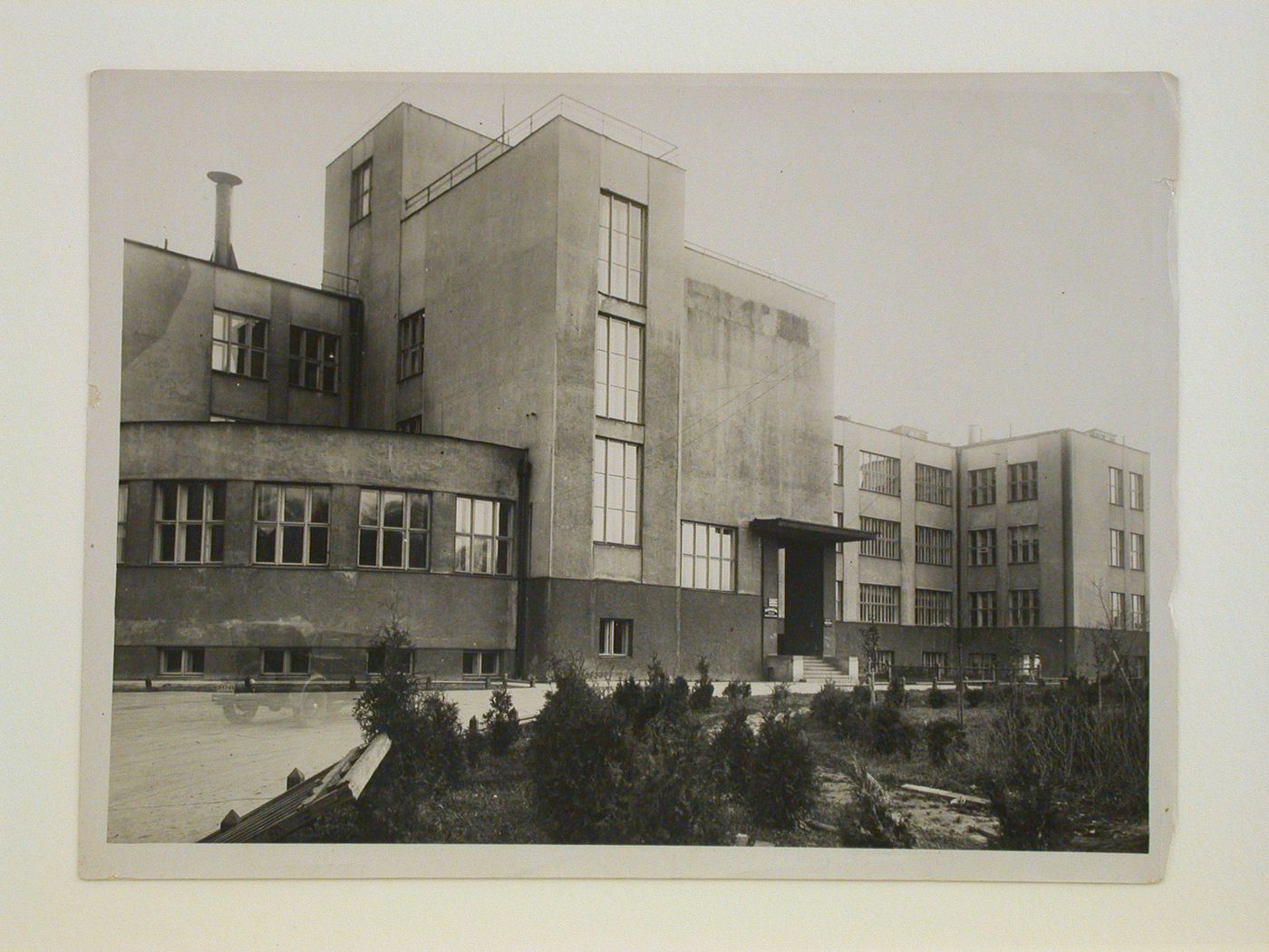 View of the principal façade of a headquarters building, Moscow [?]