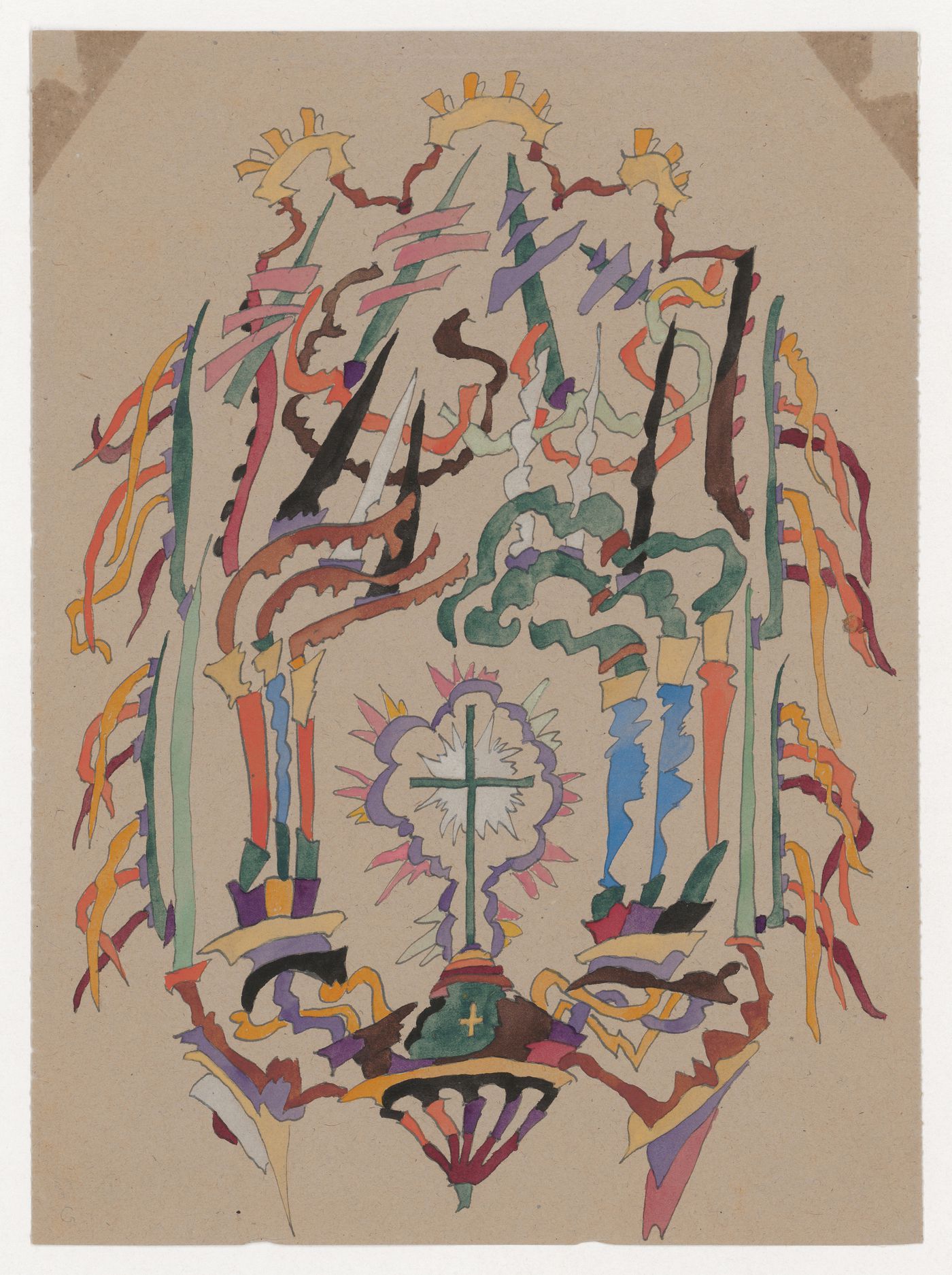 Composition designed around a Latin cross