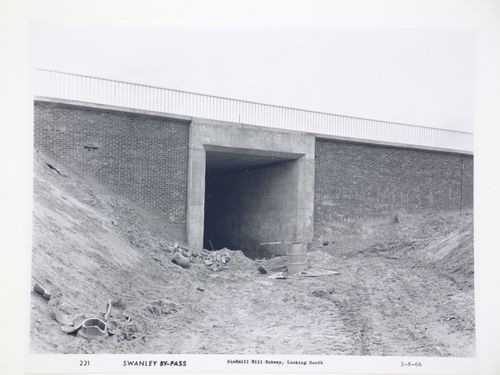 View of Windmill Hill subway, looking south, during construction of the Swanley Bypass, England