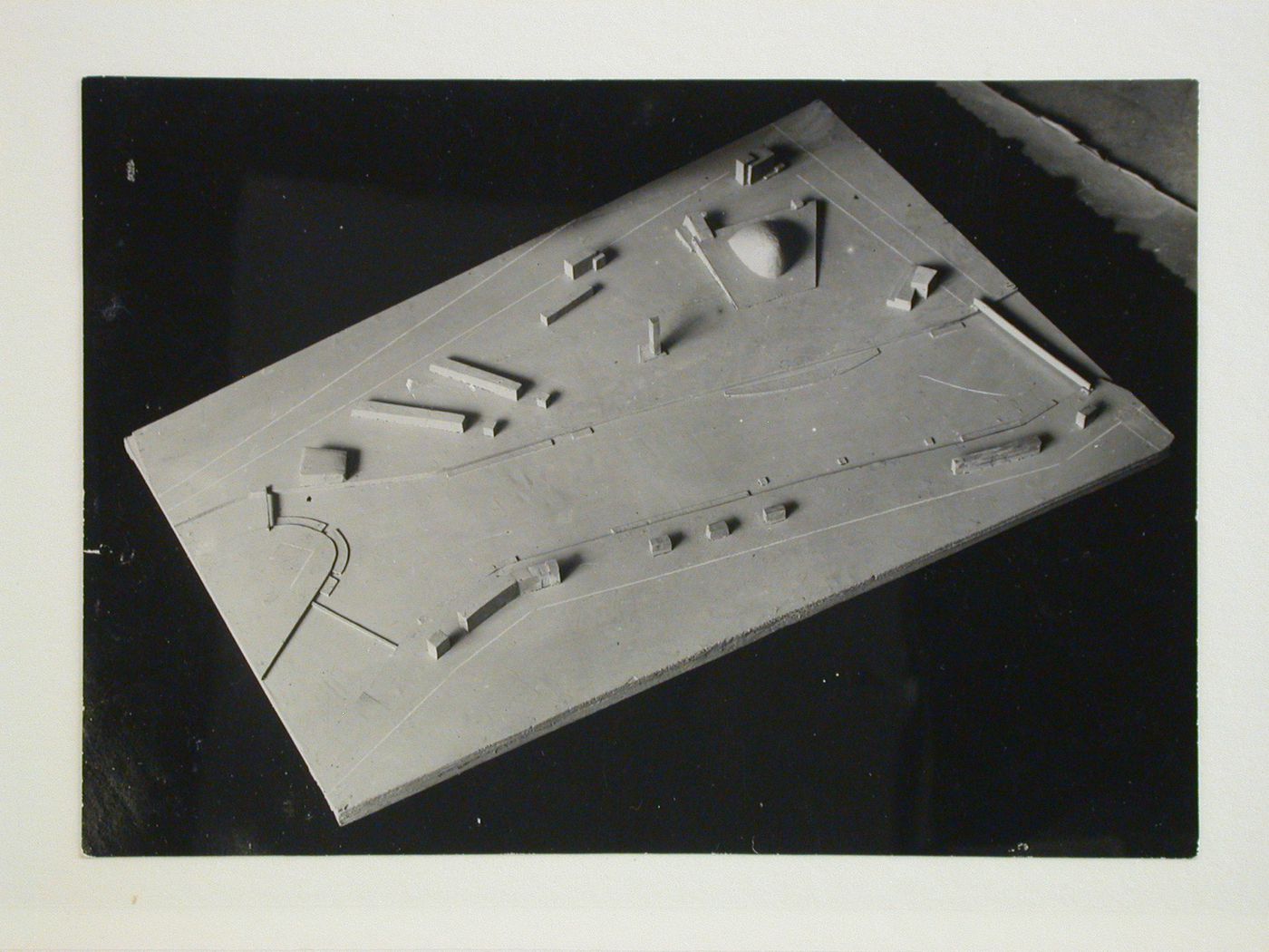 Photograph of a site model for an All-Union Palace of the Arts, Moscow