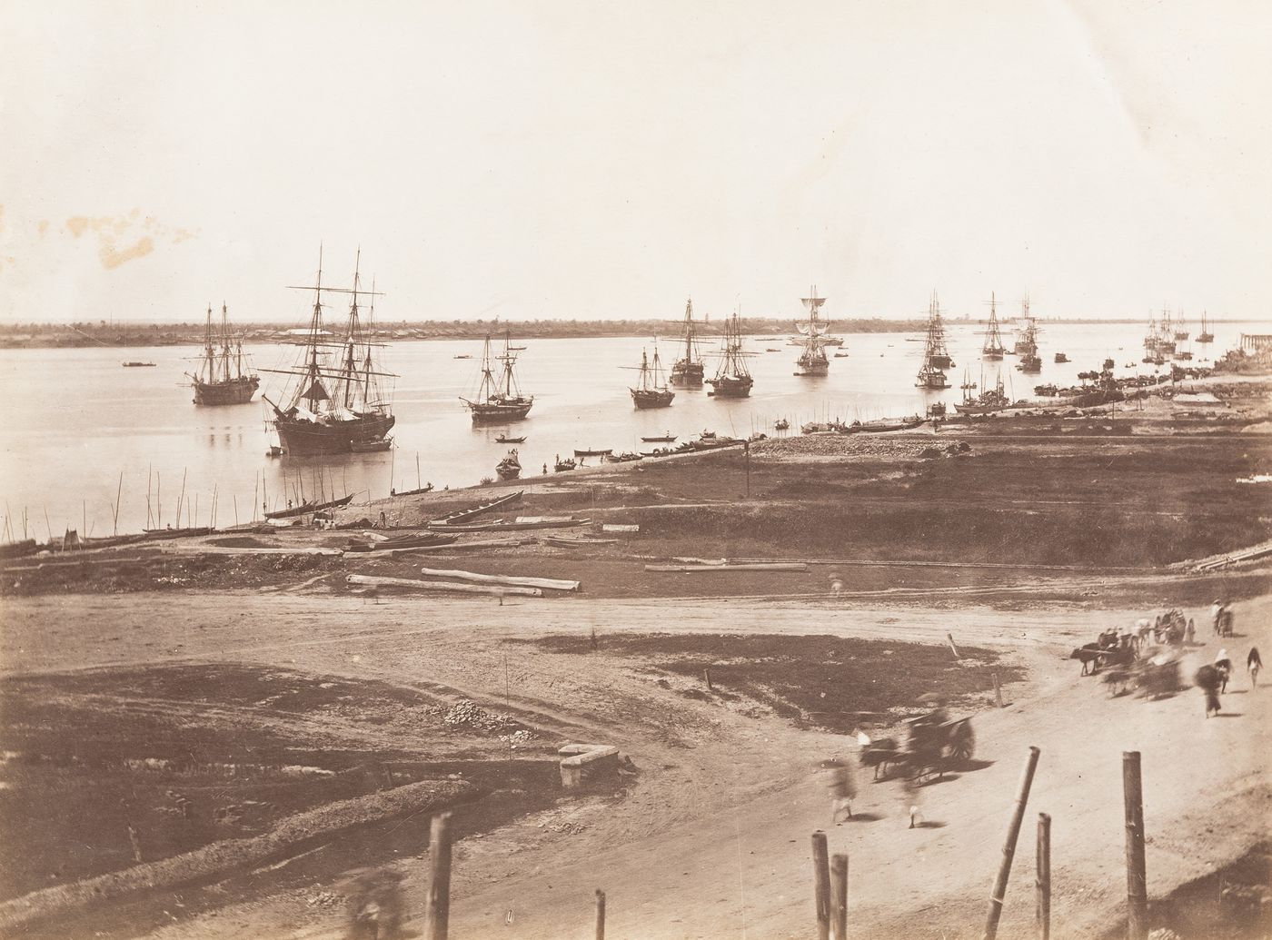 View of the Rangoon River (now known as Yangon River), Burma (now Myanmar)