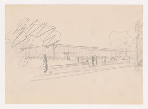 Perspective sketch for the Metallurgy Building, Illinois Institute of Technology, Chicago