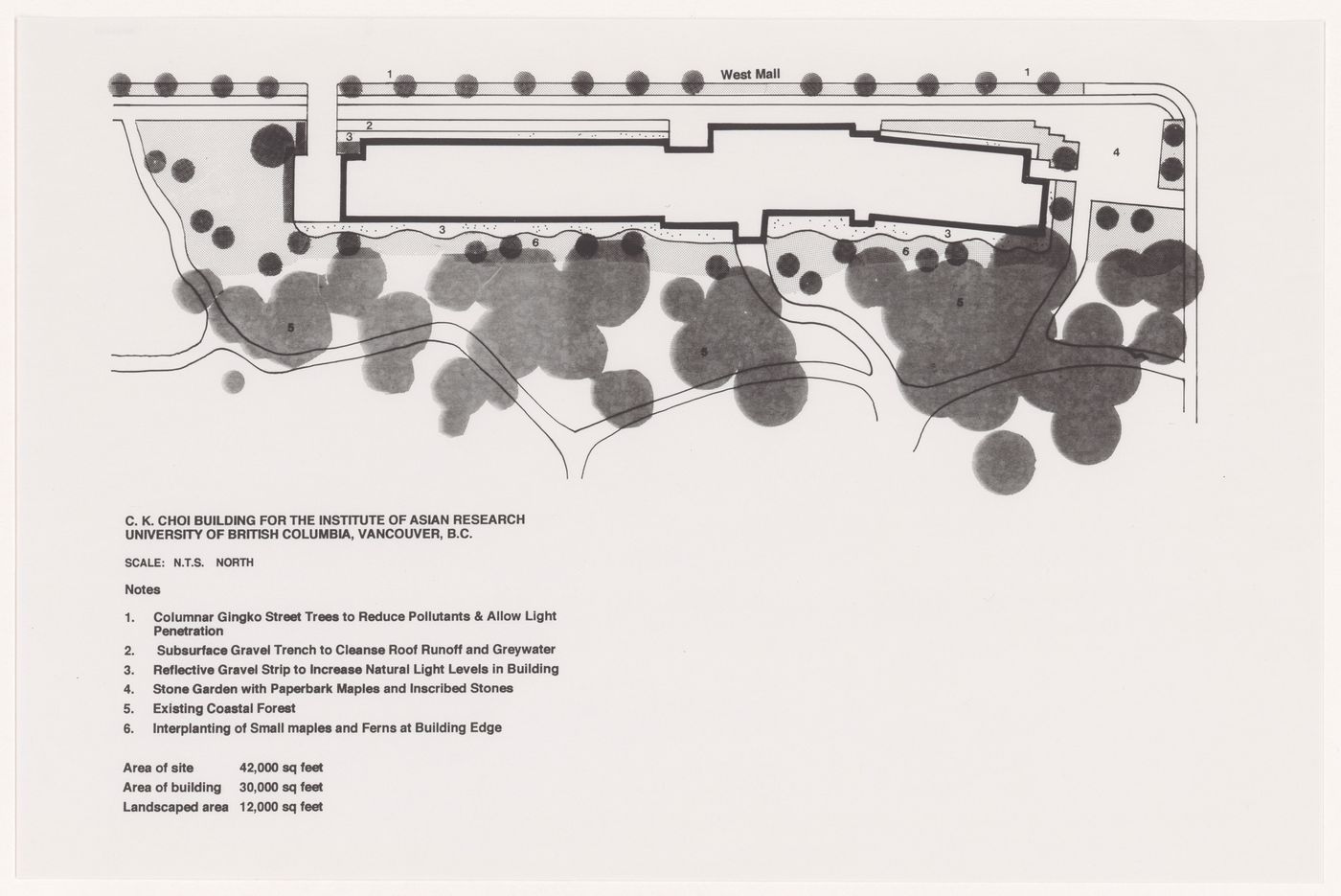 General landscape plan for C. K. Choi Institute of Asian Research, University of British Columbia, Vancouver, British Columbia