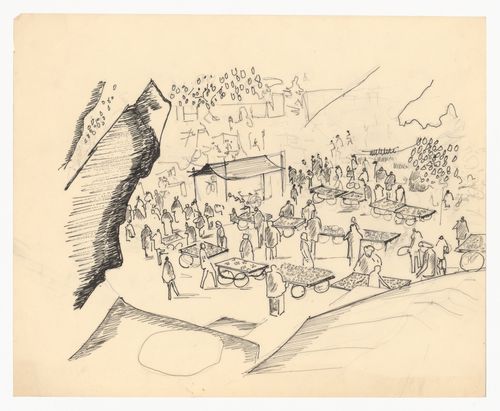 Sketch of rehri wallahs