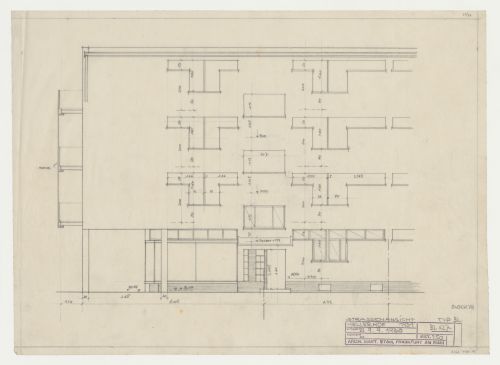 Street elevation for type BL housing units, Hellerhof Housing Estate, Frankfurt am Main, Germany