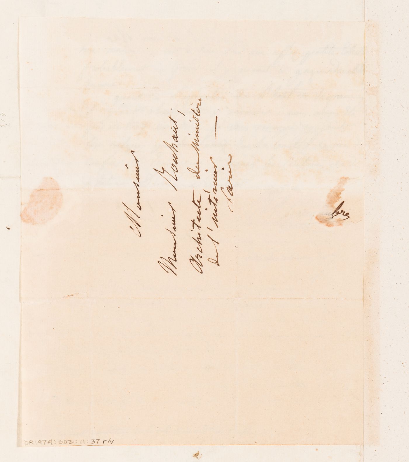 Letter to Rohault de Fleury from an unidentified correspondent, 6 March 1820