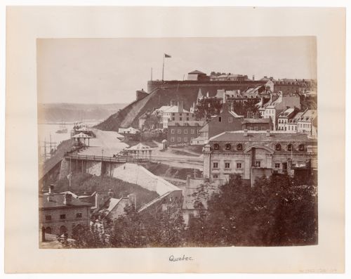 View of harbor and fort on hill, Québec, Québec