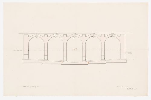 Section for a "soubassement" showing the water level in 1834