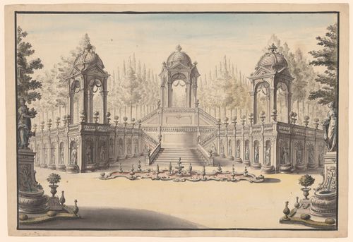 Stage design - double stairway in garden