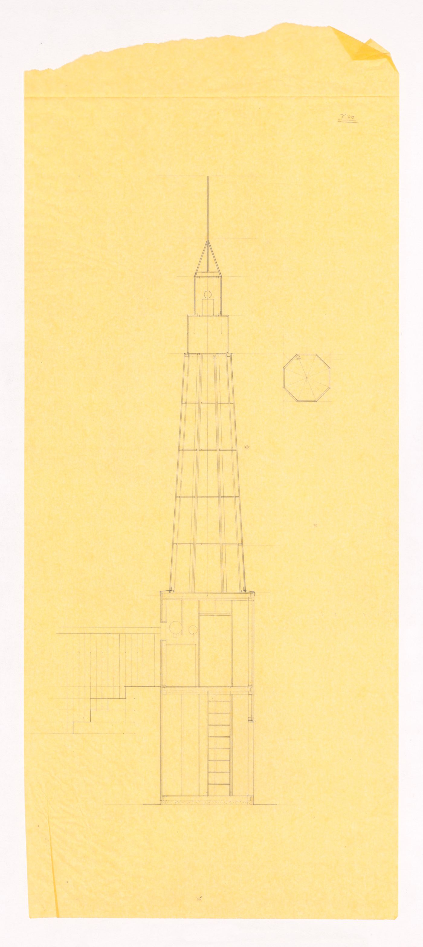 Design development drawing for University of Miami, Ziff Tower