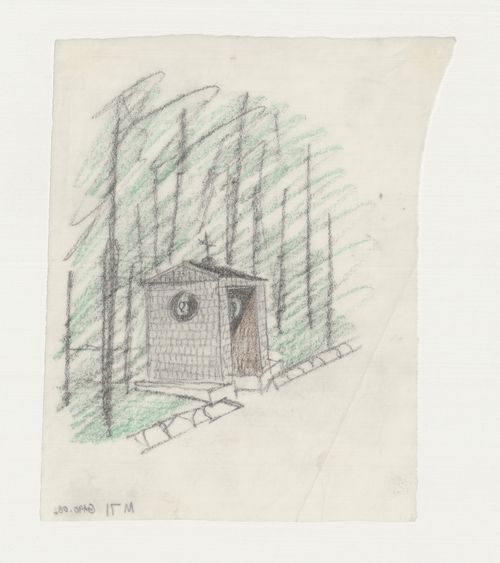 Perspective for a gateway, Woodland Chapel, Woodland Cemetery, Stockholm, Sweden