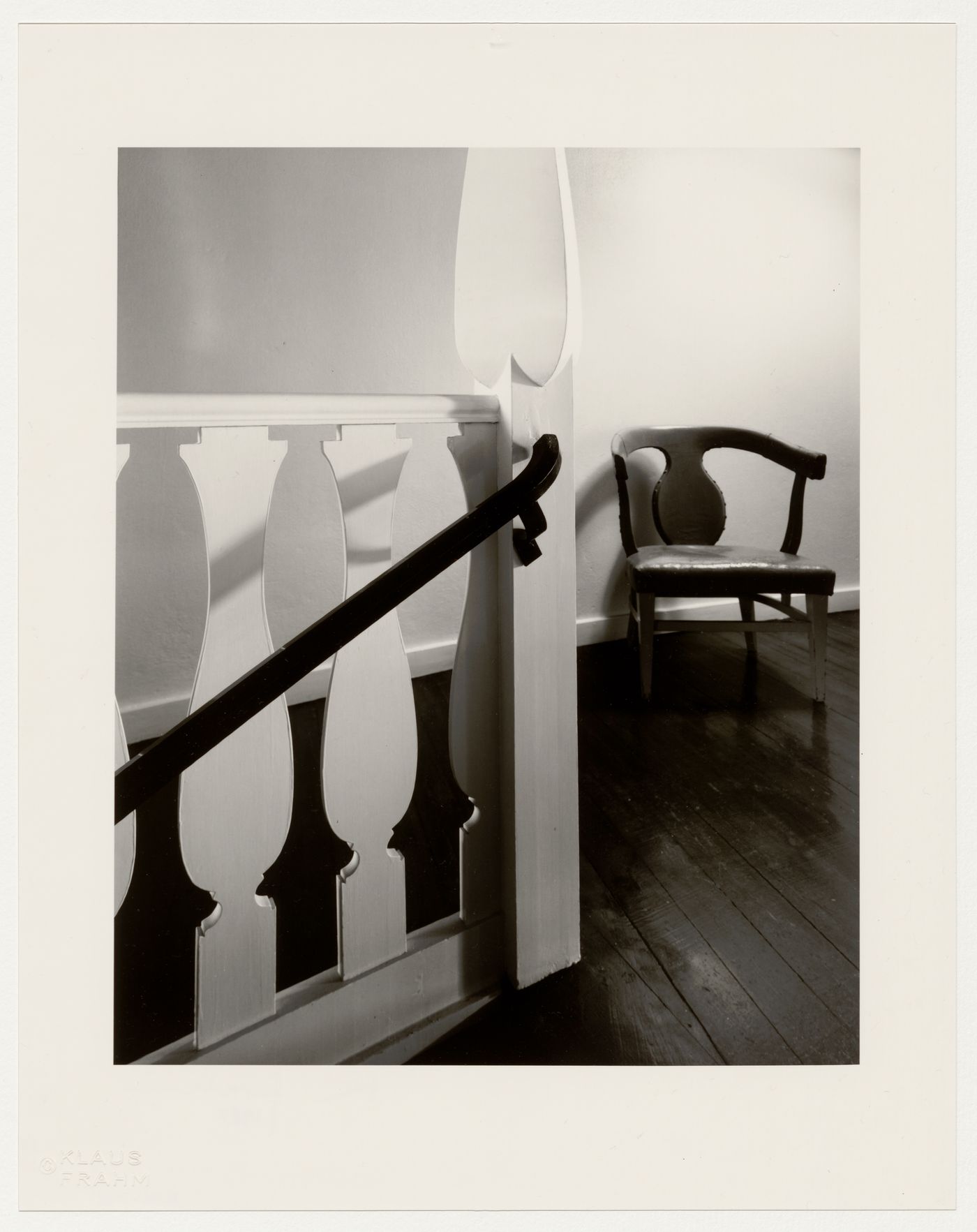 Detail of stairs showing a newel, balusters and handrail, Lister County Courthouse, Sölvesborg, Sweden