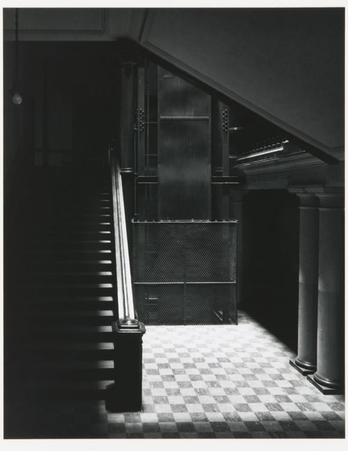 View of elevator, basement, Old City Hall, Boston, Massachusetts, United States