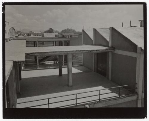 View of the School of Industrial Techniques, calle Tresguerras, Mexico City