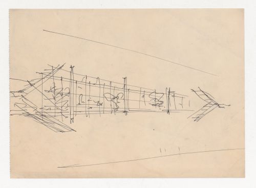 Interior perspective sketch for a campus building for Illinois Institute of Technology