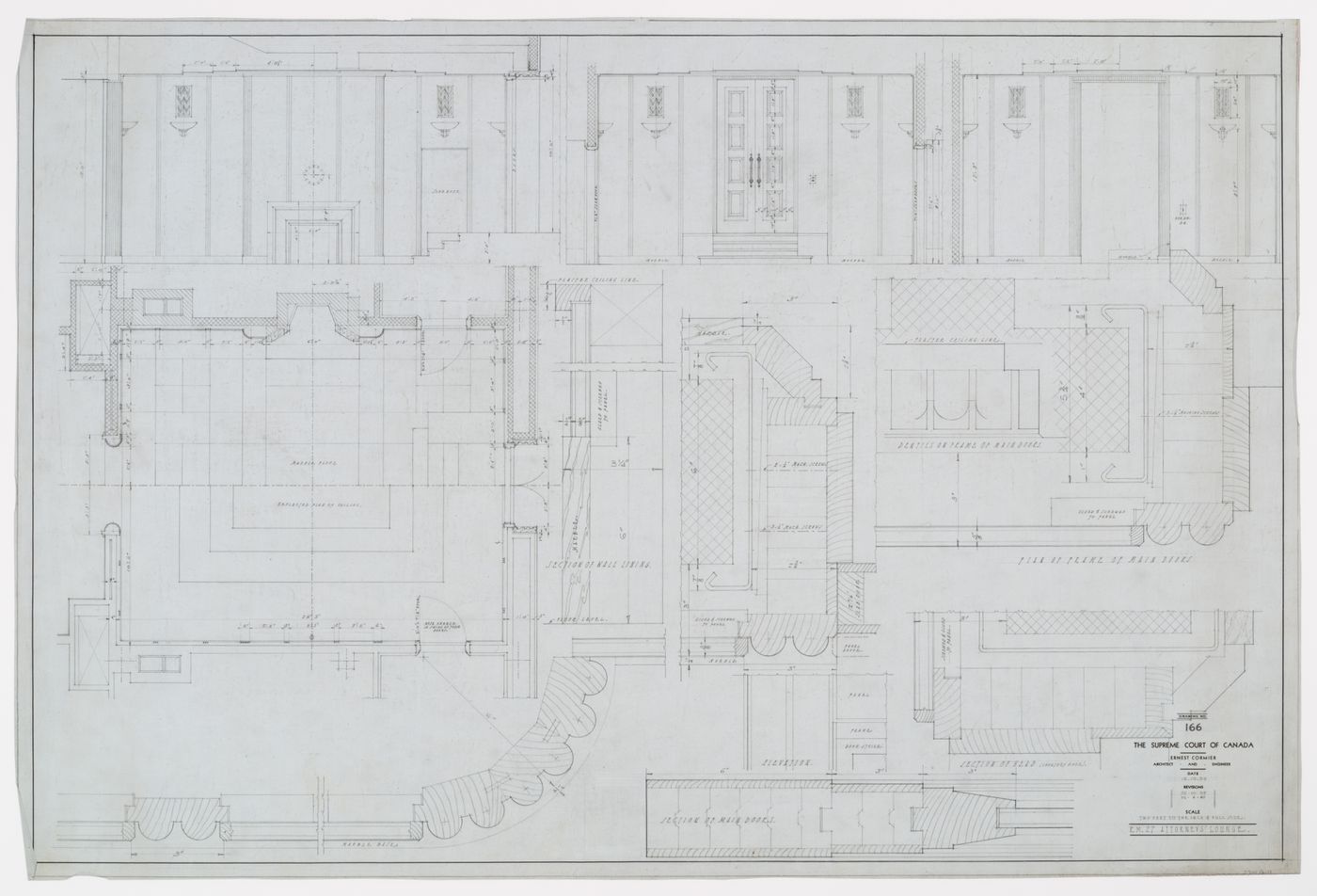 Détails du salon des avocats, Cour suprême du Canada, Ottawa, Ontario, Canada (1937-1953, 1977)