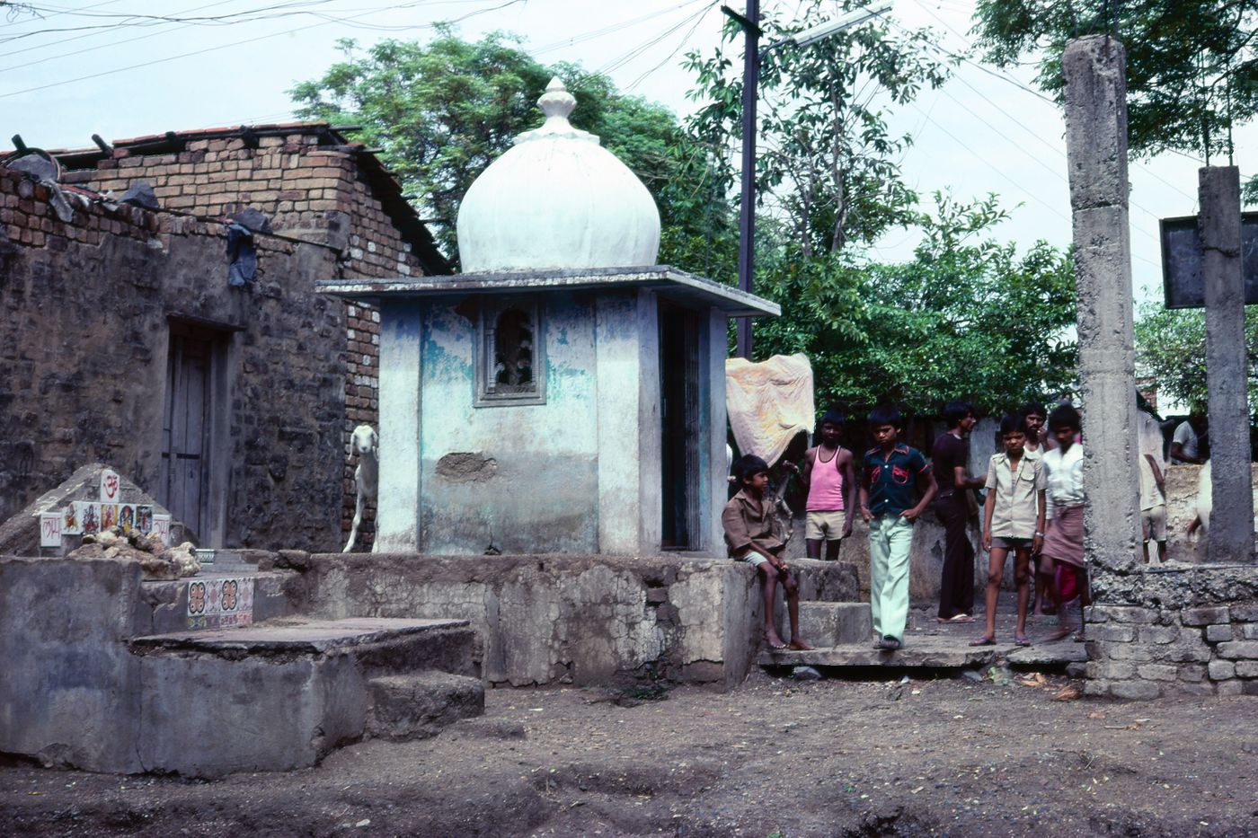 View of a street and inhabitants in India