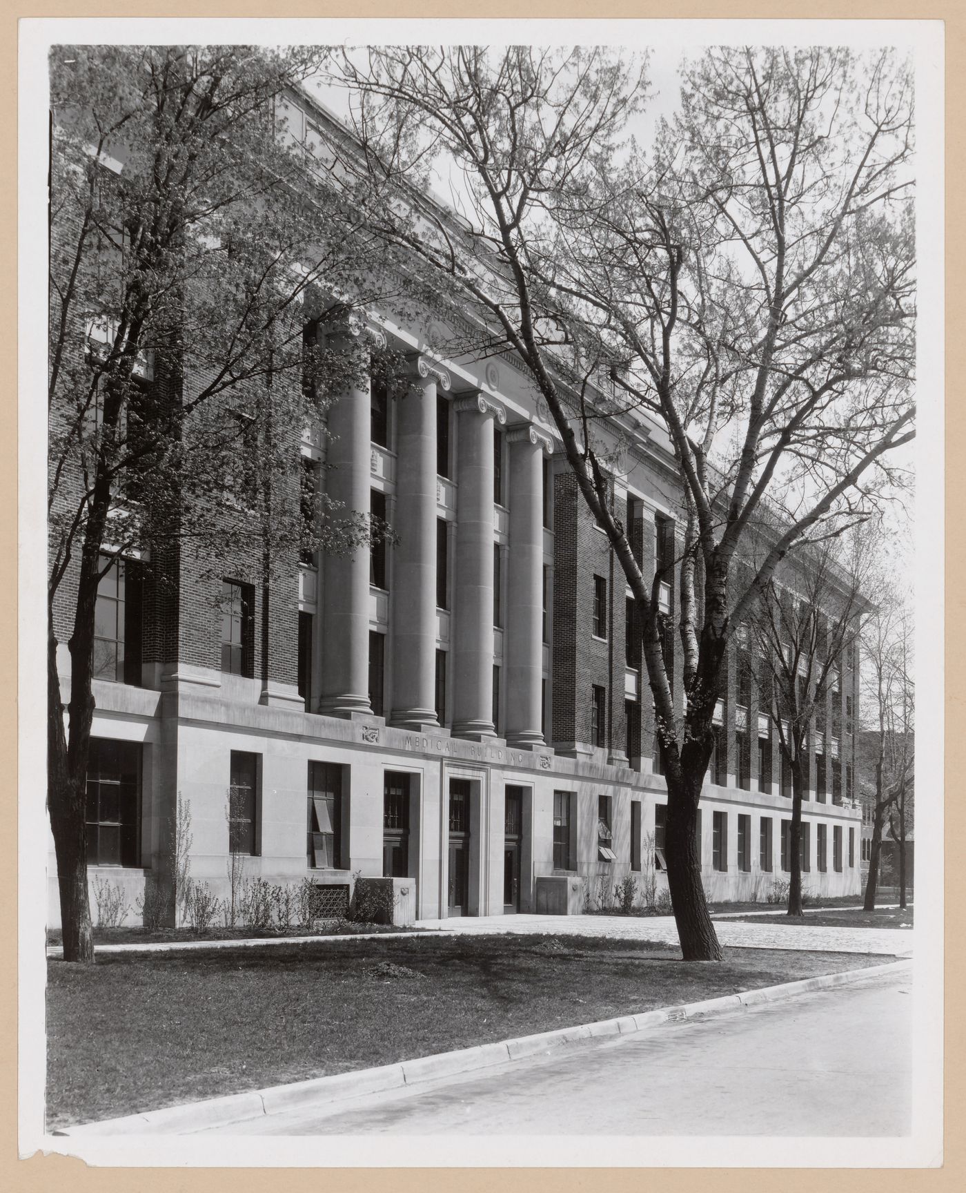 View of the principal façade of the Medical Building (now the East Medical Building), University of Michigan, Ann Arbor,  Michigan