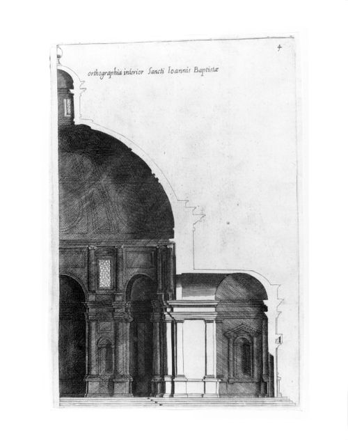 Half-section of Michelangelo's design for San Giovanni dei Fiorentini, Rome