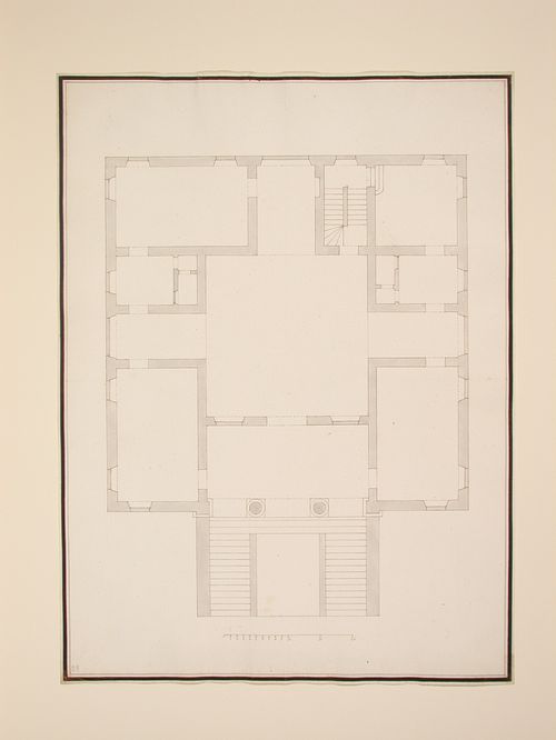 Plan of the Villa Valier, Rome, Italy