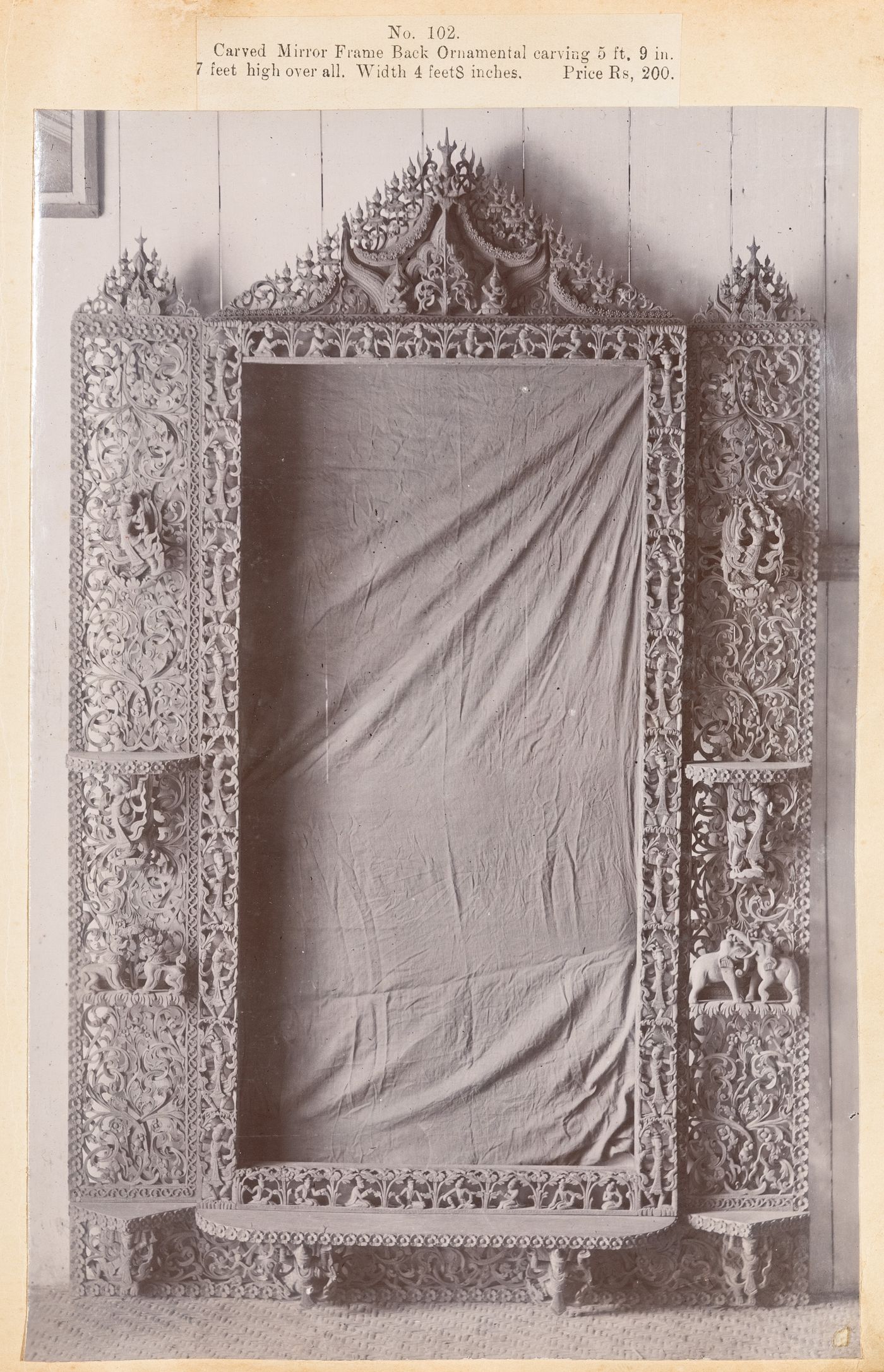 View of a frame, F. Beato Limited, C Road, Mandalay, Burma (now Myanmar)