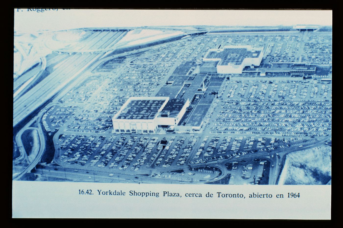 Slide of a photograph of Yorkdale Shopping Centre, by John Graham Jr