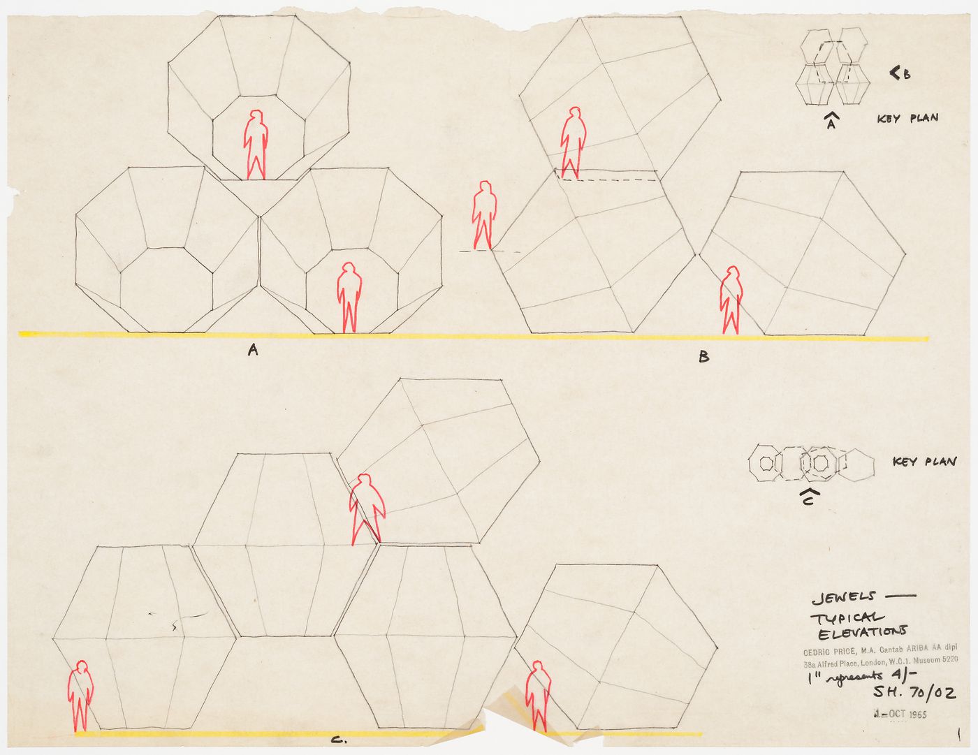 Elevations for structures for the Sheffield Festival