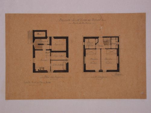 Two plans for Henri Love House, Le Vésinet