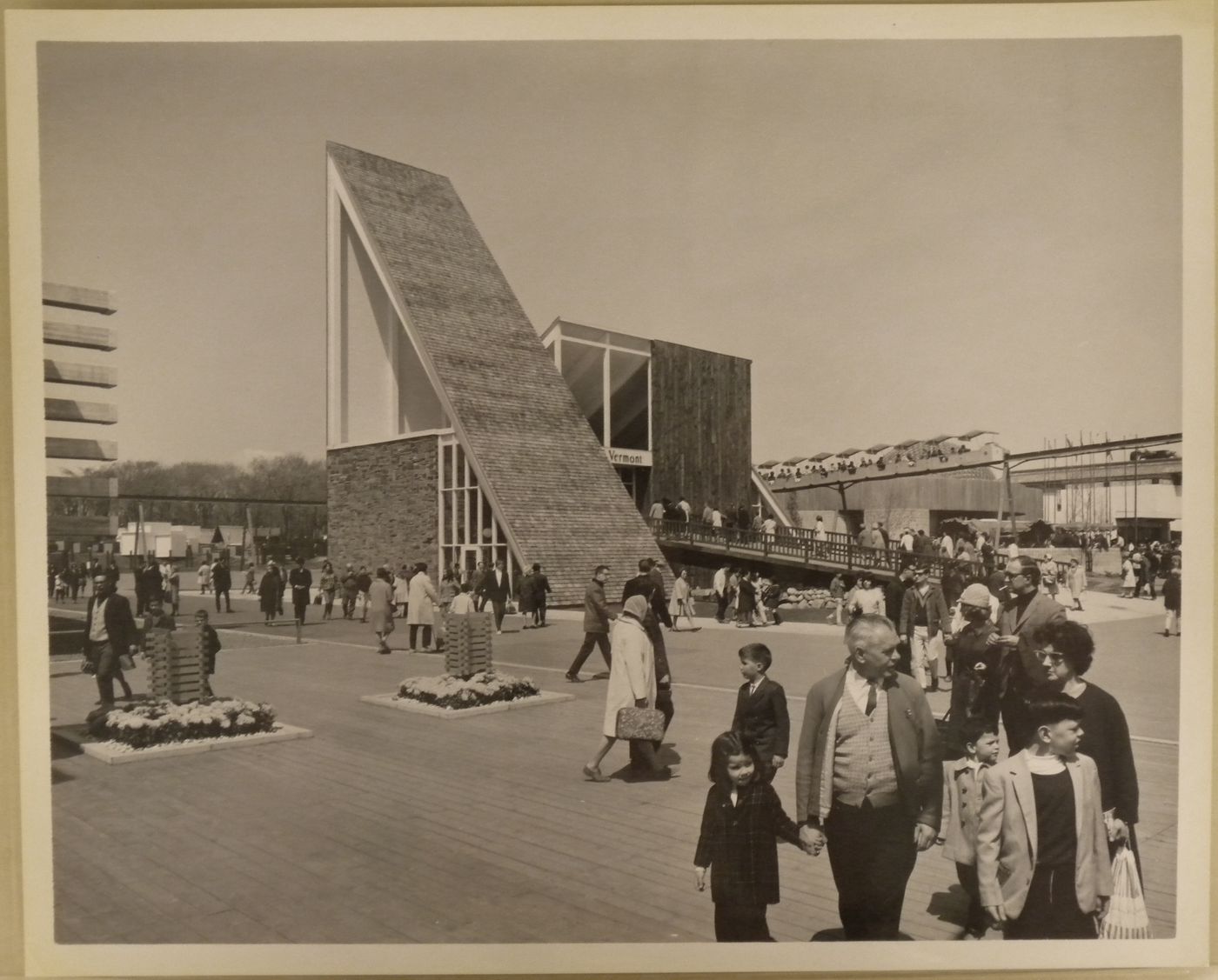 View of the Vermont's Pavilion, Expo 67, Montréal, Québec