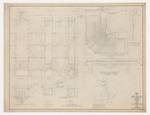 Ascenseur, poutrelle, joint de dilatation, marquise, etc. : coupes, plans et détails,  Imprimerie Nationale du Canada, Hull, Québec, Canada