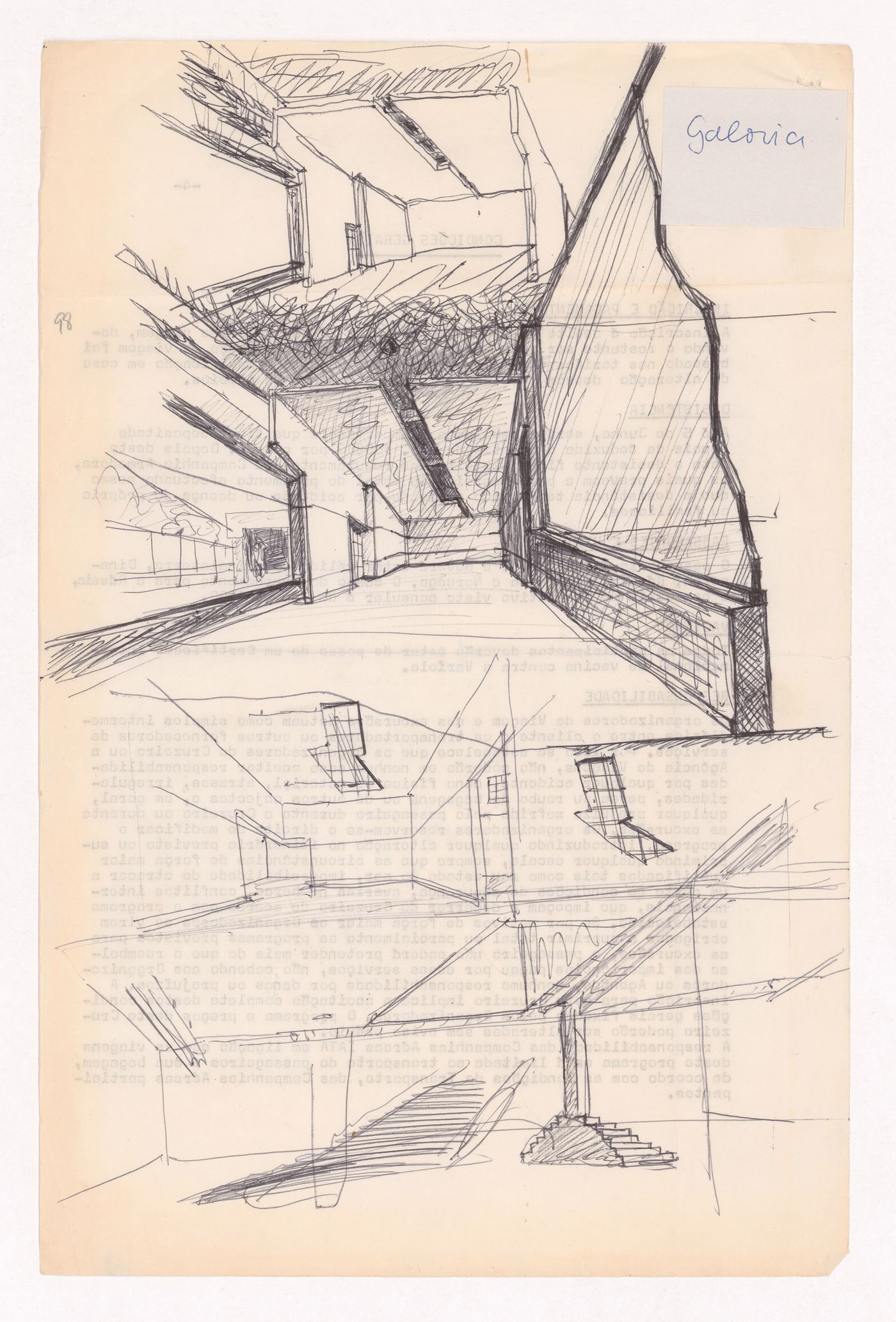 Sketch perspectives for Galeria do Antiquário, Campo Alegre, Porto, Portugal