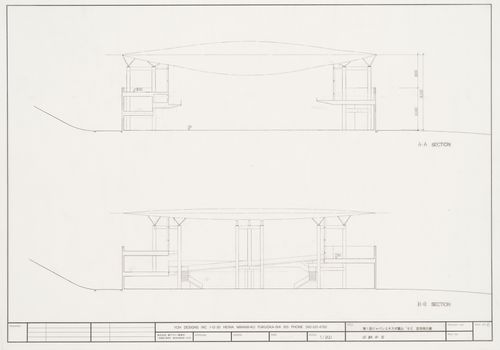 A-A and B-B sections, Galaxy Toyama Gymnasium, Imizu, Toyama, Japan