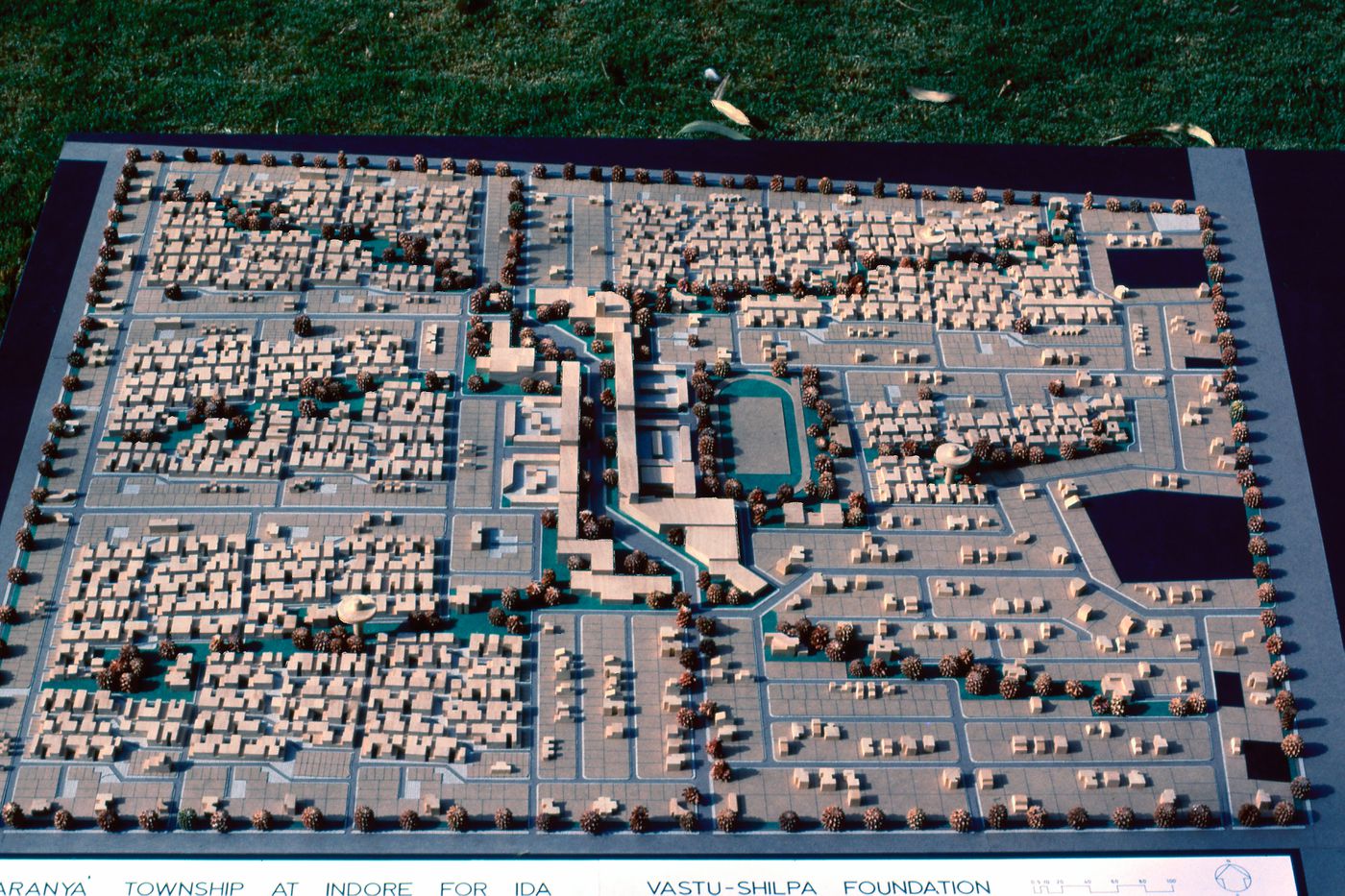 View of model for Aranya township in Indore, India, used for the Human Settlement Training Package "Package 2: Affordable Urban Design"