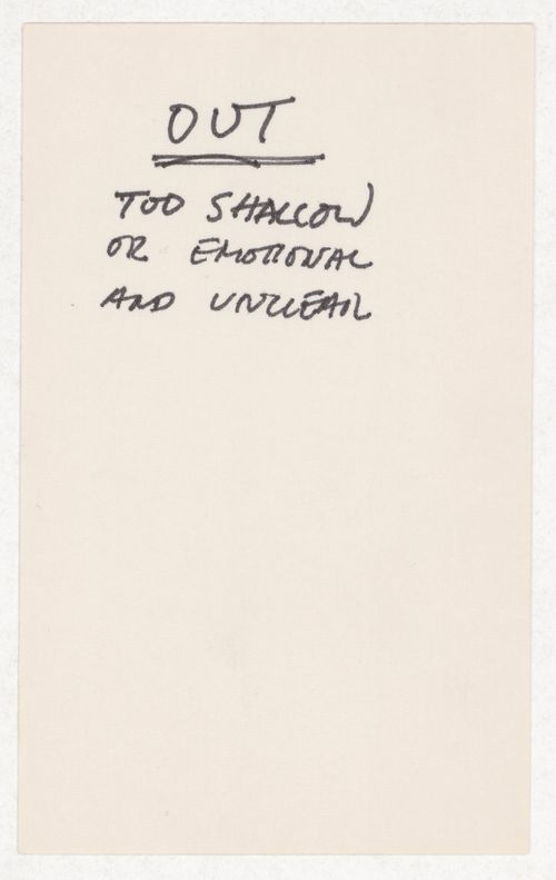 [Out] to shallow or emotional and unclear