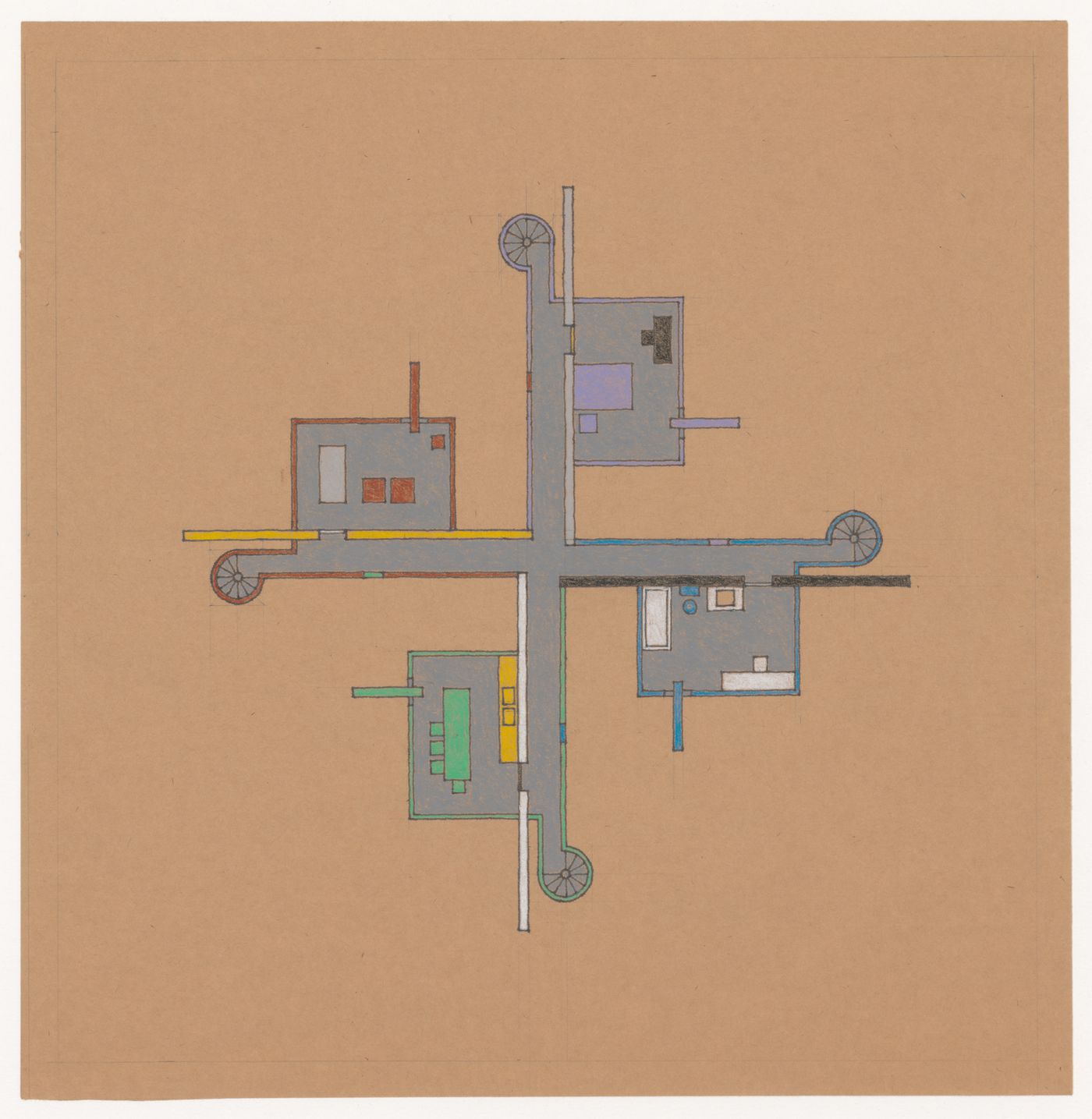 Plan for North East South West House