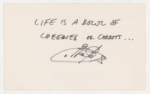 Life is a bowl of cheeries or carrots....