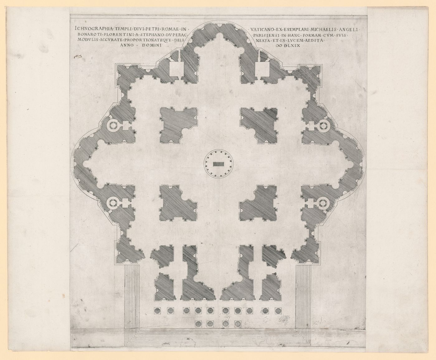 Plan of Michelangelo's project for Basilica di San Pietro, Rome