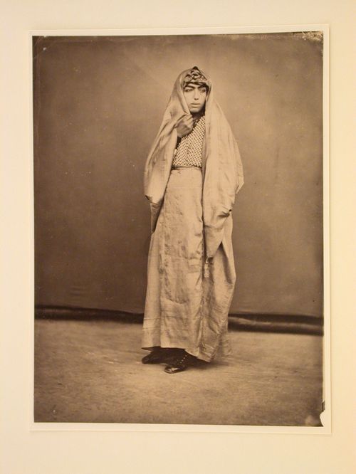 Studio portrait of a woman standing, Eastern Mediterranean