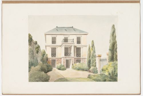 Perspective drawing of a three-storey house