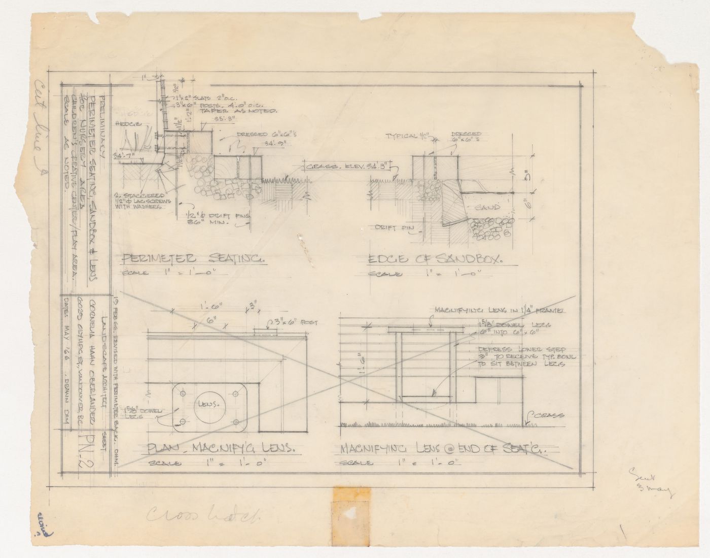 Preliminary plans for nursery area for Children's Creative Centre Playground, Canadian Federal Pavilion, Expo '67, Montréal, Québec