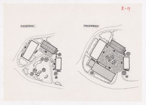 Plan showing road adjustments and proposed courtyard for the Sichuan housing project for "Housing a Billion: Village Upgrading: Jianlu, China" publication