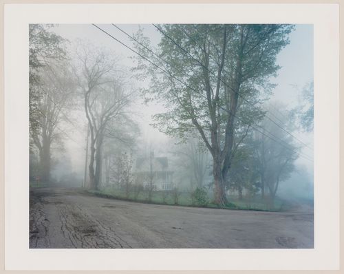 Viewing Olmsted: View at Floral and Orchard Roads with fog, Point Chautauqua, near Maryville, New York