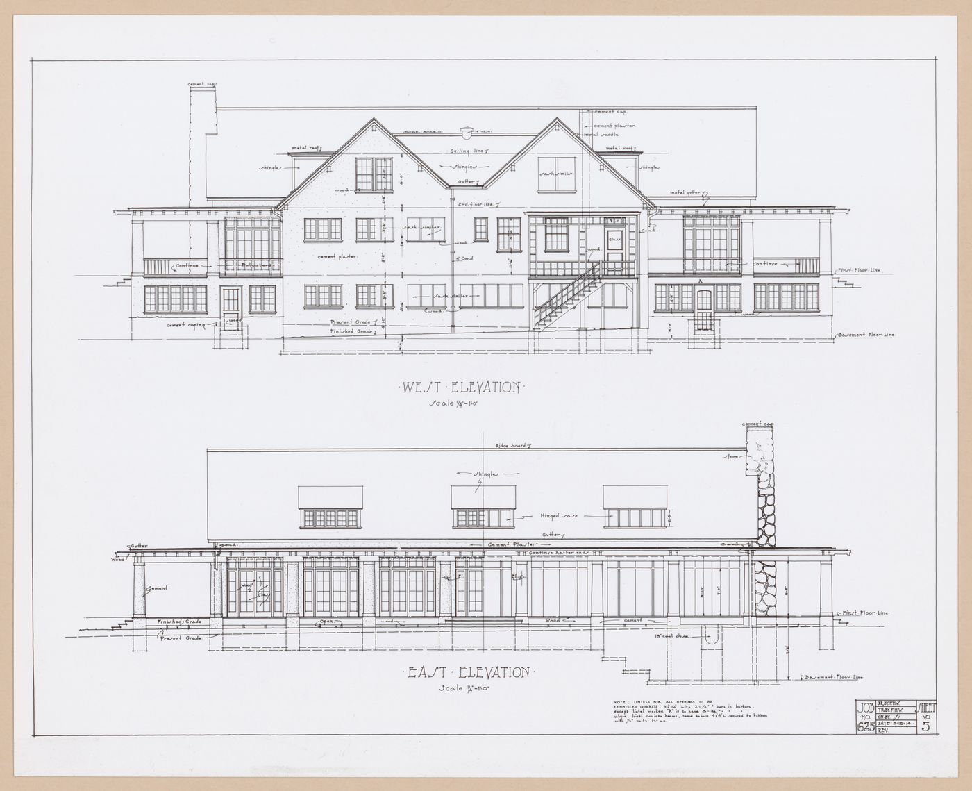 Photograph of east and west elevations for or of the Phoenix Golf Club, Redford, Michigan