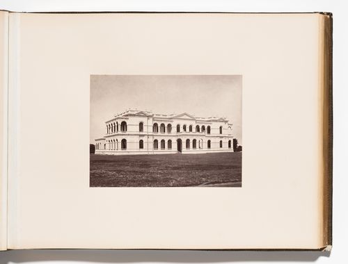 View of the main façade of the Colombo Museum (also known as the National Museum), Colombo, Ceylon (now Sri Lanka)