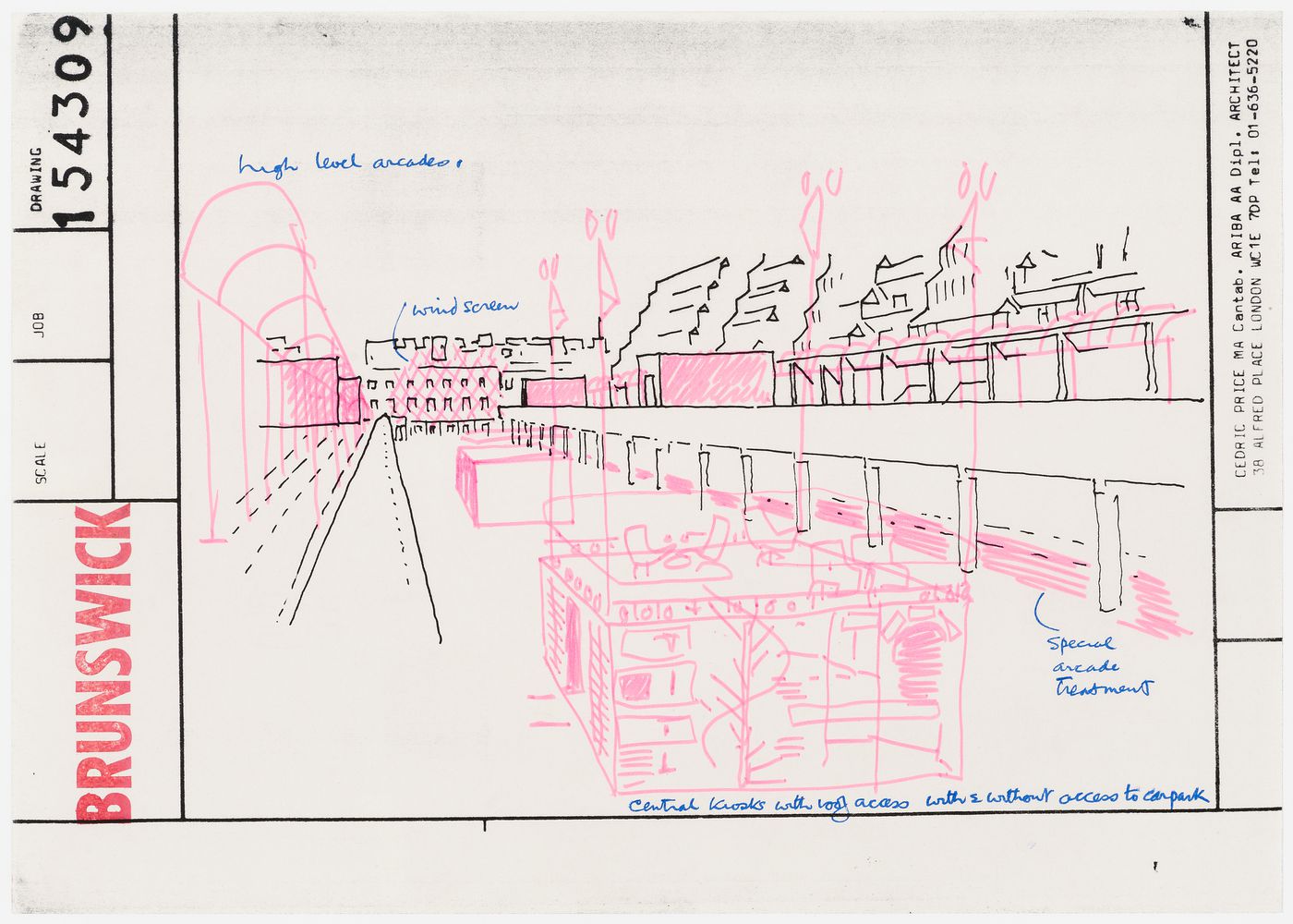 Rehabilitation of Brunswick Shopping Complex: perspective sketch