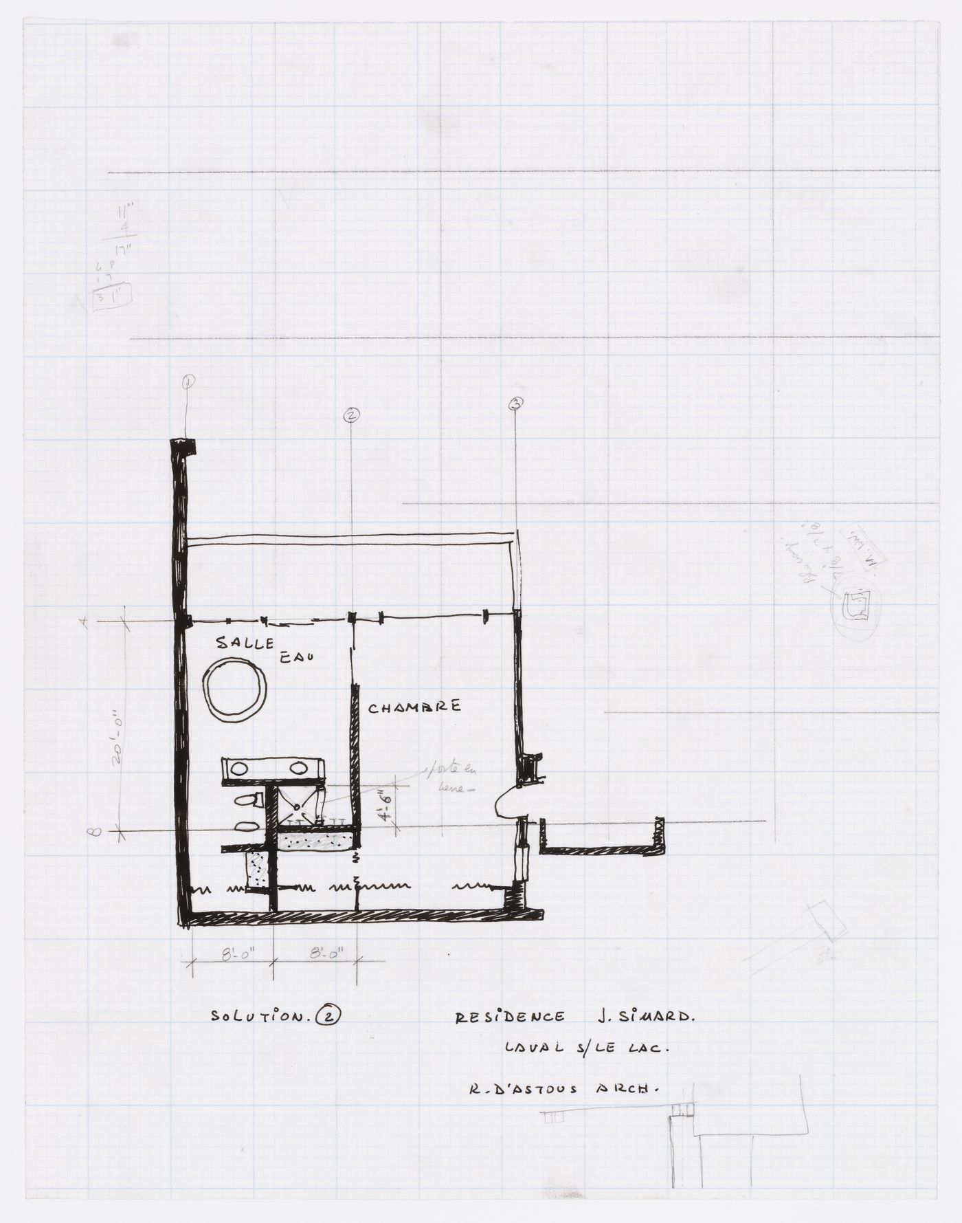 Plan d'une chambre pour Résidence Jean Simard, Laval-sur-le-Lac, Québec
