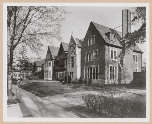 View of the principal and lateral façades of the Sigma Phi Epsilon Fraternity House, University of Michigan, Ann Arbor, Michigan