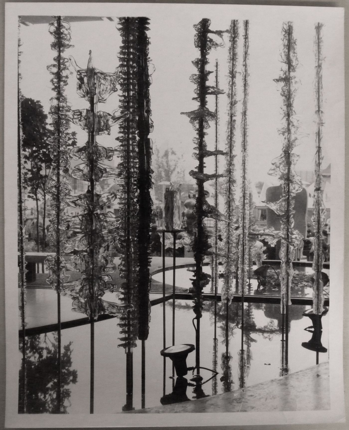 View of glass sculptures at the Czechoslovak National Pavilion, Expo 67, Montréal, Québec