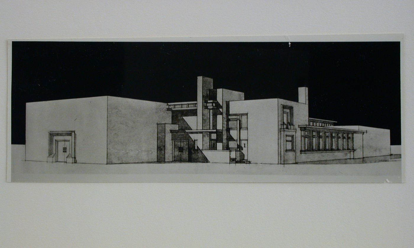 Photograph of a perspective drawing for a winery, Purmerend, Netherlands