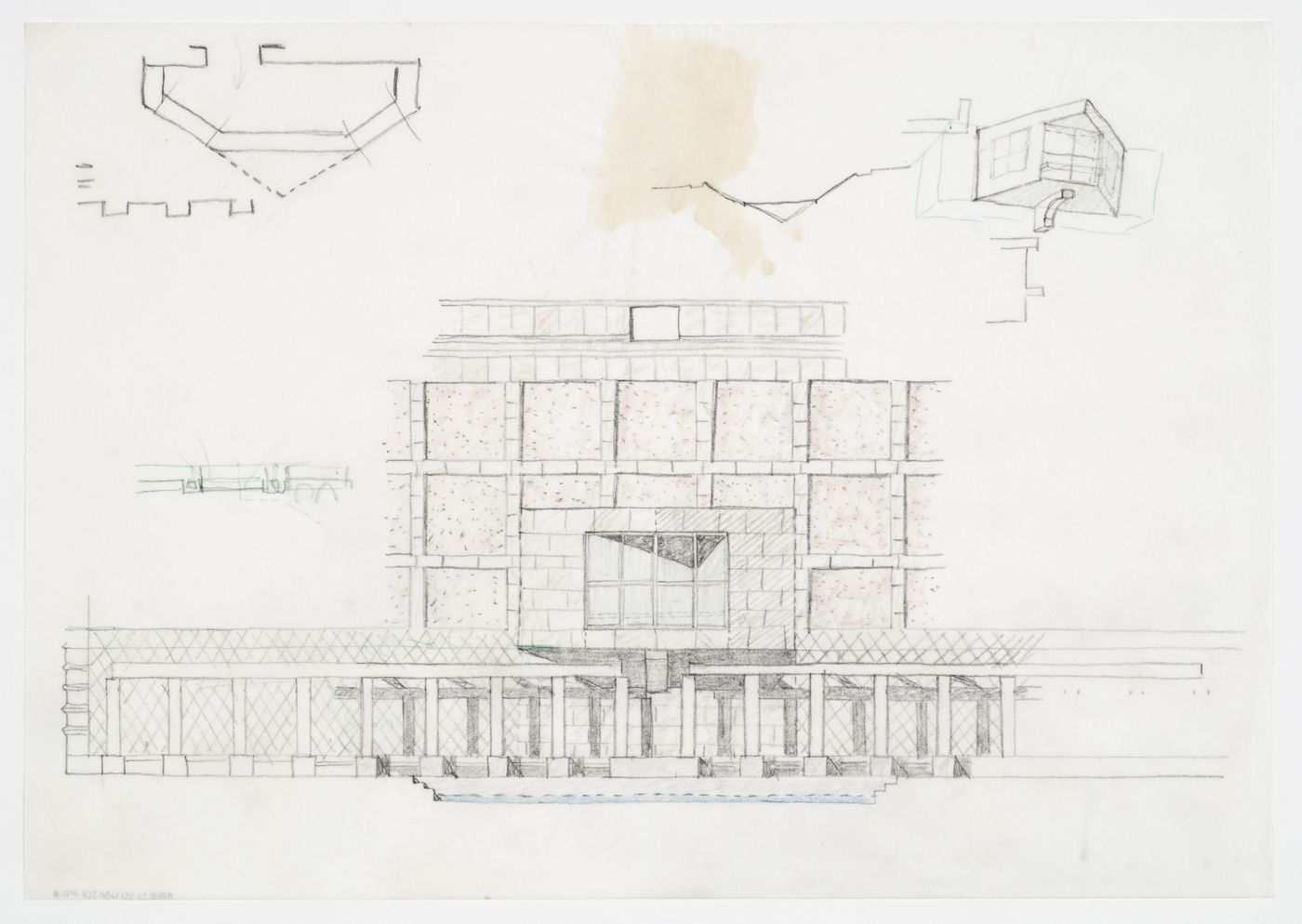 Clore Gallery, London, England: elevation and sketches
